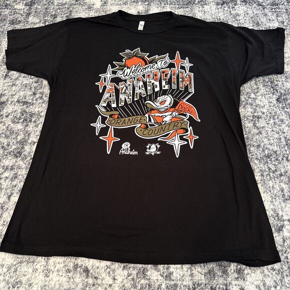 zuni Other - Anaheim Ducks Welcome To Anaheim Orange Country Shirt Men’s Size XL Black Adult